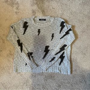 Thin Grey Lightning Bolt Sweater